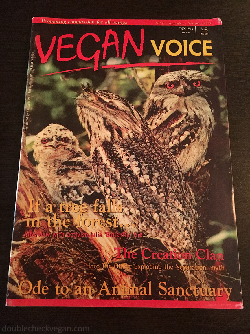 Vintage copy of Vegan Voice Magazine at Ugol vegan cafe in Moscow.