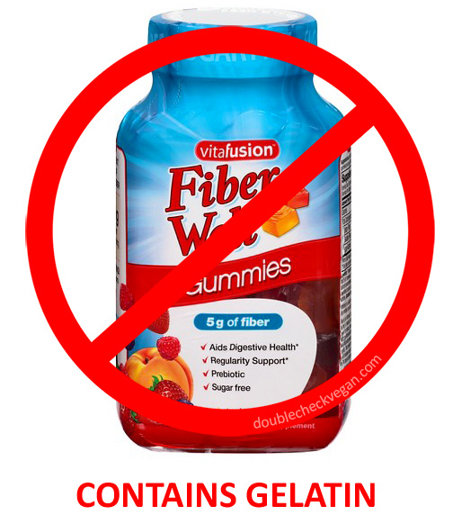 Vitafusion Fiber Well is not vegan